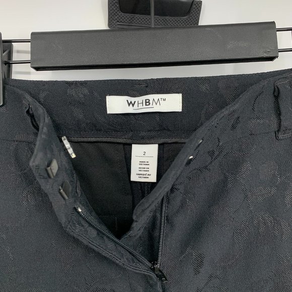 White House Black Market Pants Black Floral Jacquard Slim Ankle - Picture 3 of 9